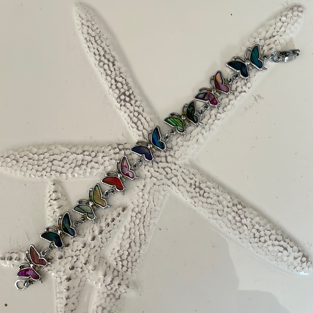 No name colorful butterfly bracelet